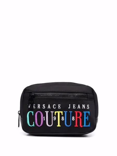 Versace Jeans Couture поясная сумка с вышитым логотипом