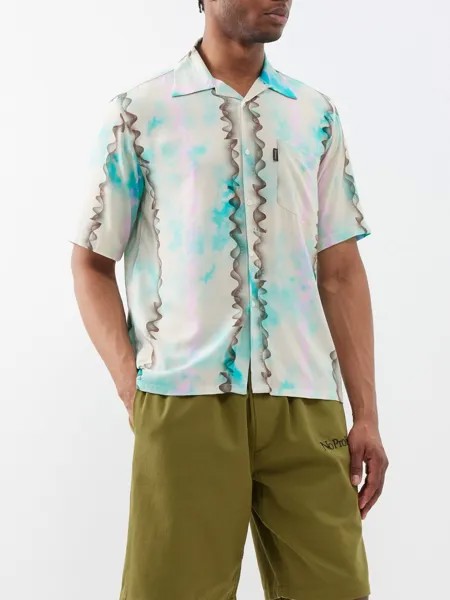 Гавайская рубашка из поплина с принтом dune Aries, синий