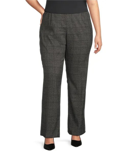 Calvin Klein Plus Size Клетчатые плиссированные брюки с поясом, мультиколор