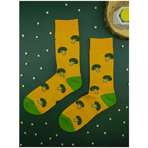 Носки 2beMan, размер 38-44, желтый, зеленый