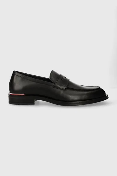 Кожаные лоферы CORE RWB HILFIGER LTH LOAFER Tommy Hilfiger, черный