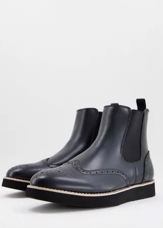 Ботинки челси из черной искусственной кожи Truffle Collection-Черный цвет