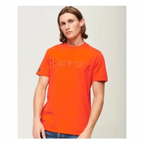 Футболка Superdry TONAL EMBROIDERED LOGO T SHIRT, размер 3XL, оранжевый