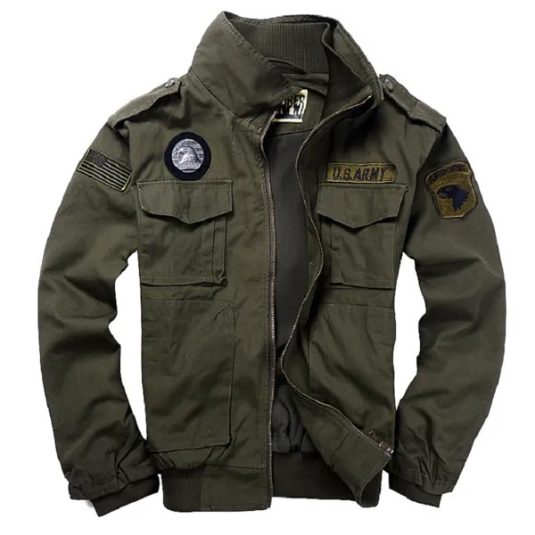 Мужские куртки в стиле милитари, пилот, пальто, 101st, дивизион, пальто, США, армейская ВВС, куртка-бомбер с металлическим значком «Орел»