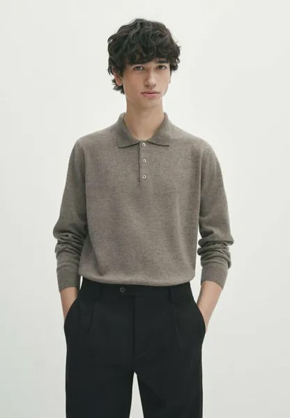 Футболка с длинным рукавом Massimo Dutti, коричневая