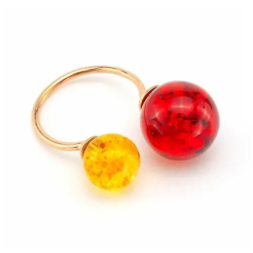 Кольцо Amberprofi, янтарь, безразмерное, красный