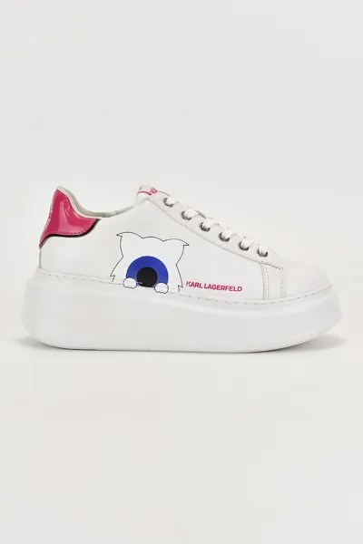 Кожаные спортивные туфли со скошенной подошвой Karl Lagerfeld, белый