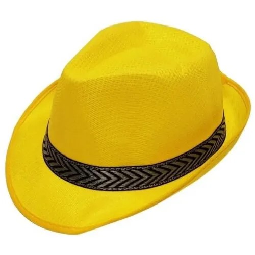 Карнавальная Шляпа однотонная, цвет Желтый