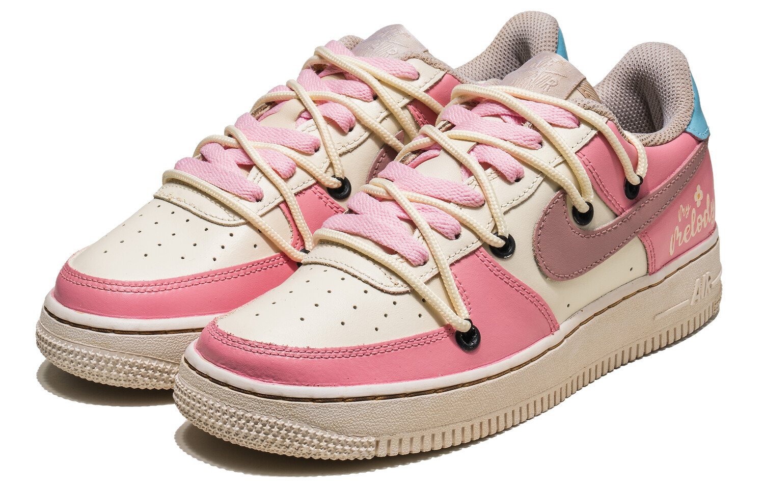 Кроссовки Nike Air Force 1 Skateboarding Shoes Women's Low-top Pink, бежевый