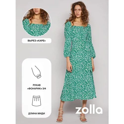 Платье Zolla, размер S, зеленый