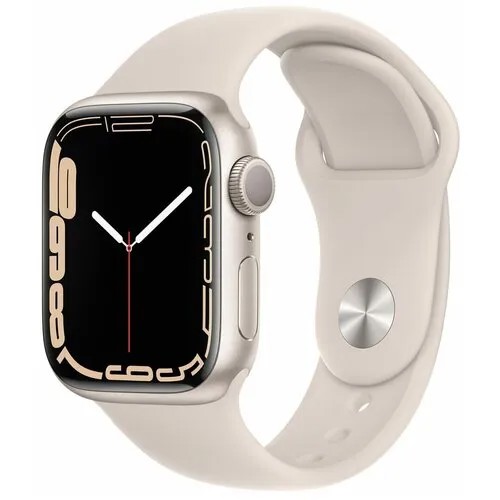 Умные часы Apple Watch Series 7 GPS 41mm Aluminum Case with Sport Band Starlight (Cияющая звезда)