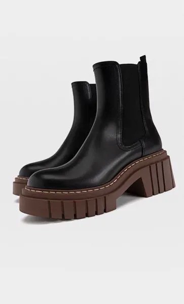 Stradivarius Ботильоны С Эластичной Вставкой На Рифленой Подошве Комбинированный 39