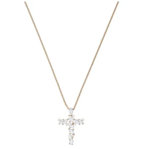 Колье SWAROVSKI, кристаллы Swarovski, длина 38 см, золотистый