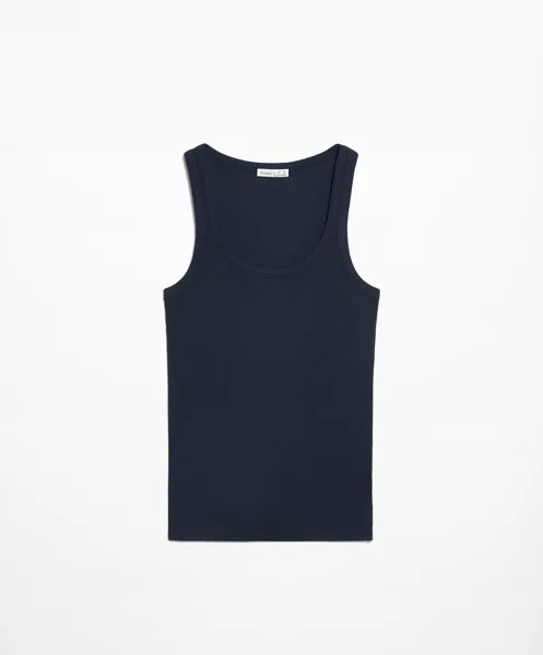 Топ Oysho Rib Vest, темно-синий