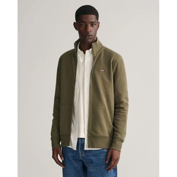 Свитер Gant Reg Shield Half Zip, коричневый