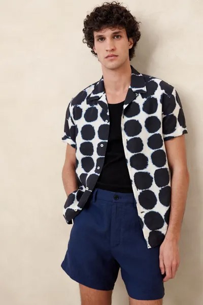 Льняная курортная рубашка Castelleto Banana Republic, синий