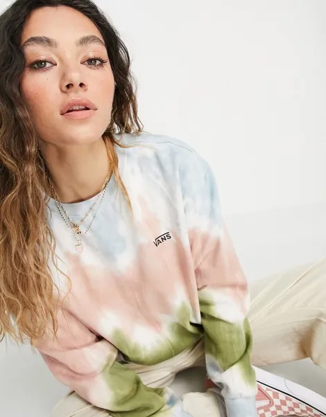 Свободный лонгслив с разноцветным принтом тай-дай Vans Rue-Многоцветный