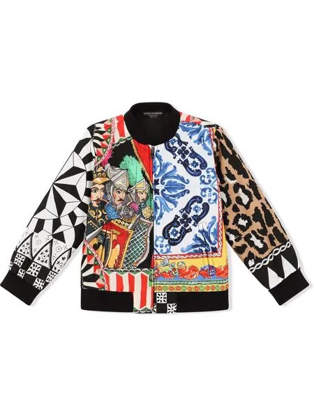 Dolce & Gabbana Kids бомбер с принтом