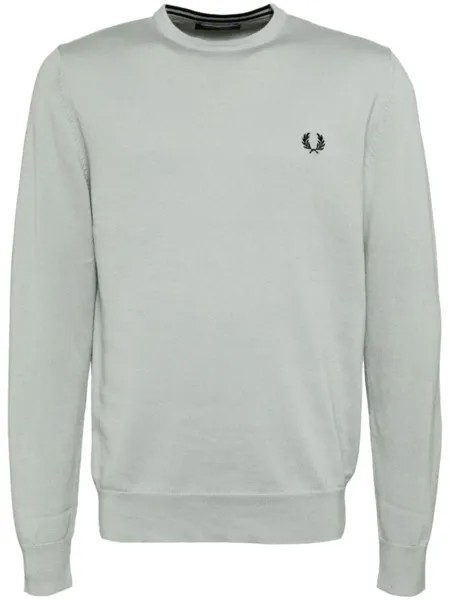 Fred Perry джемпер из смесовой шерсти с вышитым логотипом, синий
