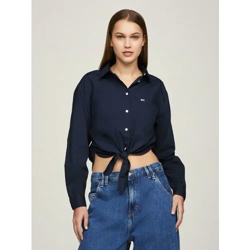 Рубашка Tommy Jeans, размер XS, темно-синий