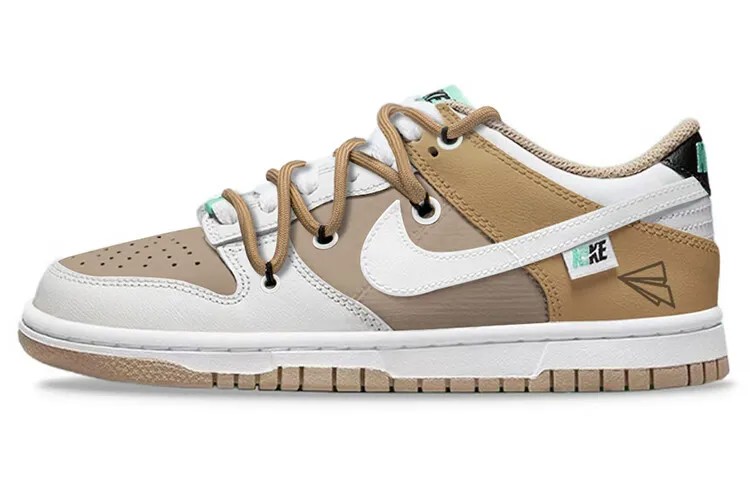 Кроссовки Nike Dunk Skateboarding Shoes Women's Low-top Brown, цвет Off White