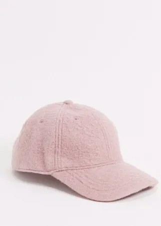 Фактурная бейсболка пыльно-розового цвета ASOS DESIGN-Розовый