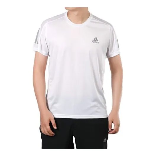 Футболка Men's adidas Running Sports Short Sleeve White T-Shirt, белый