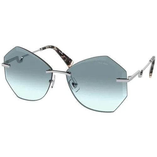Солнцезащитные очки Miu Miu, кошачий глаз, оправа: металл, градиентные, с защитой от УФ, для женщин, серый