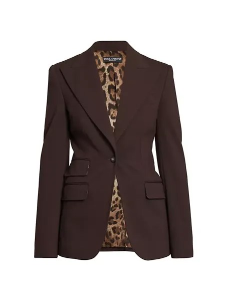 Приталенный однобортный пиджак Dolce&Gabbana, цвет dark brown