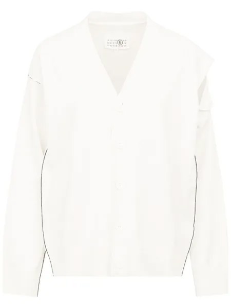Кардиган с V-образным вырезом MM6 Maison Margiela, белый