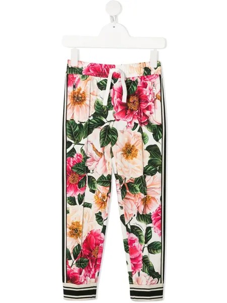 Dolce & Gabbana Kids спортивные брюки с цветочным принтом