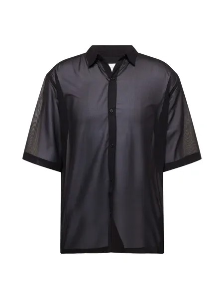 Комфортная рубашка на пуговицах TOPMAN, черный