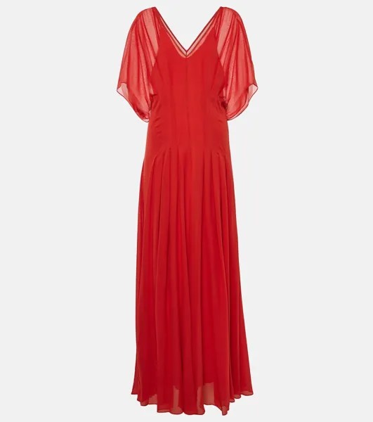 Шелковое платье Murge с драпировкой Max Mara, красный