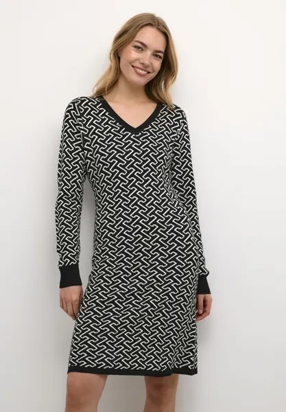 Трикотажное платье Mollia Mollie Fit Cream, цвет black geo print