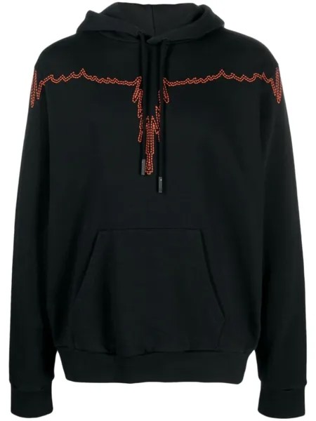 Marcelo Burlon County of Milan худи с кулиской и графичным принтом, черный