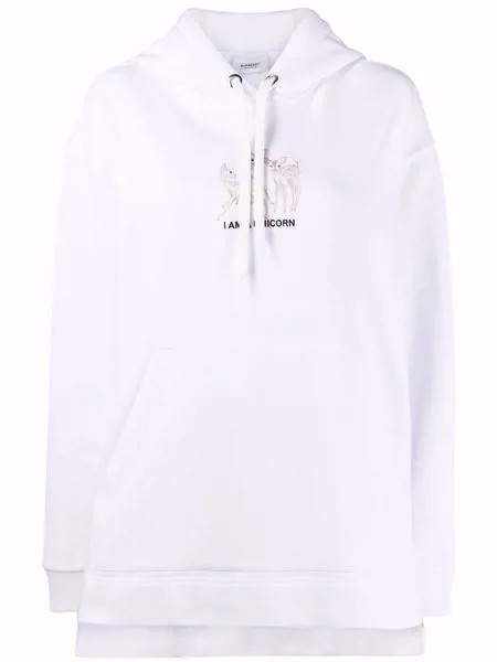 Burberry step-hem embroidered hoodie
