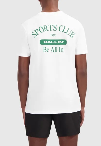 Футболка с принтом REGULAR FIT CREWNECK SS Ballin, цвет white