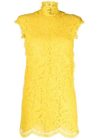 Dsquared2 кружевное платье мини с высоким воротником