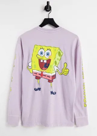 Сиреневый лонгслив в стиле унисекс Tommy Jeans X Spongebob-Фиолетовый