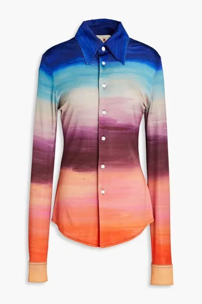 Рубашка из джерси с принтом Marni, многоцветный