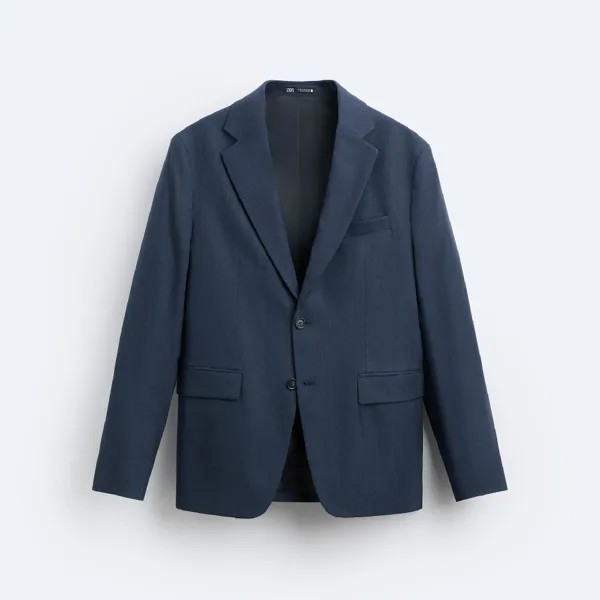 Пиджак Zara Textured Suit, темно-синий