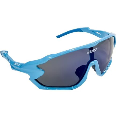 Солнцезащитные очки KV+, овальные, спортивные, ударопрочные, поляризационные, с защитой от УФ, зеркальные, голубой