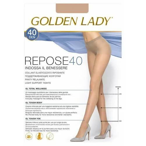 Колготки  Golden Lady Repose, 40 den, размер 3, коричневый, оранжевый