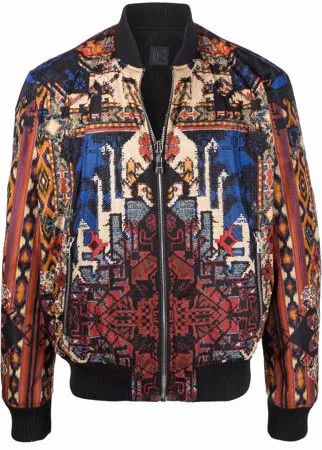 Balmain двусторонний бомбер с графичным принтом