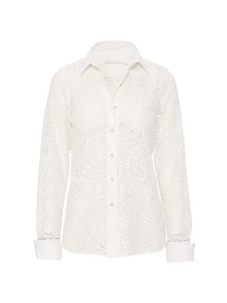 Кружевная рубашка Priscilla с узором пейсли Robert Graham, белый