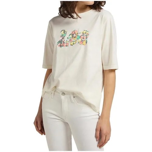 Футболка Lee HALF SL GRAPHIC TEE ECRU Женщины L44JEPNQ XS