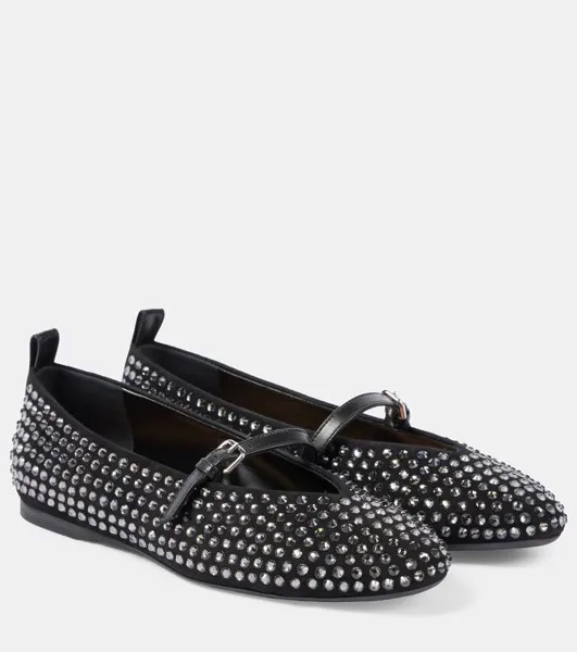Туфли Мэри Джейн из натуральной кожи с декором Jw Anderson, черный