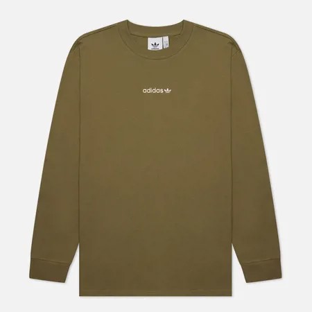 Мужской лонгслив adidas Originals LS Face Graphic, цвет оливковый, размер S