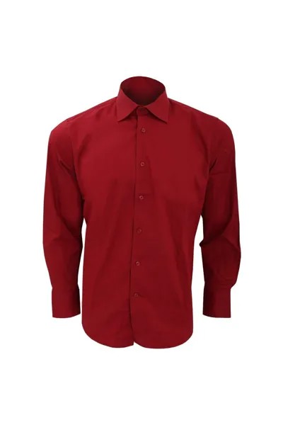 Приталенная рабочая рубашка с длинными рукавами Brighton SOL'S, красный