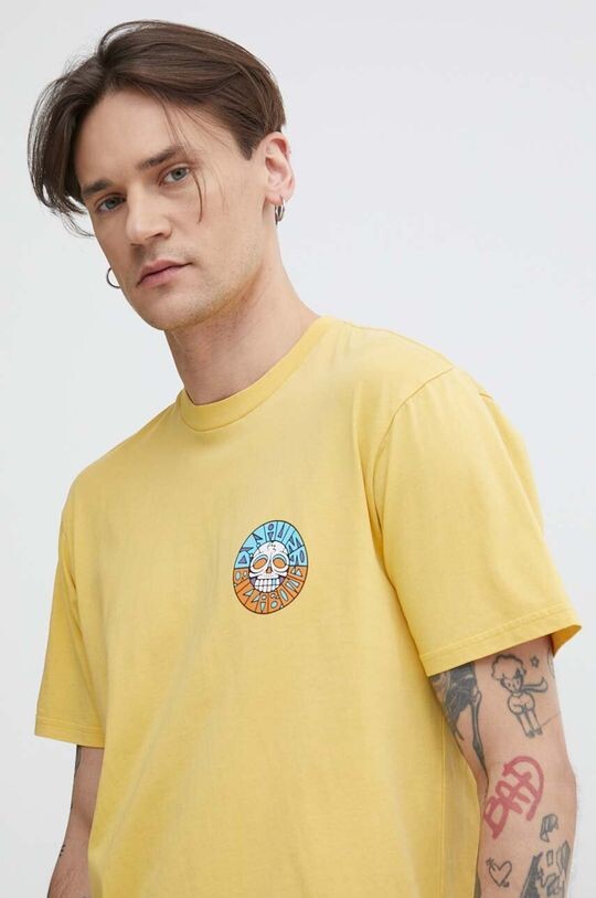 Хлопковая футболка Billabong, желтый
